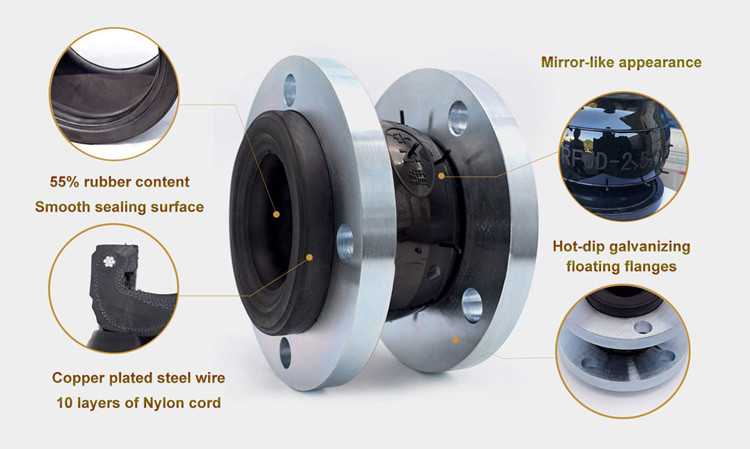 DN100 نوع اتصال EPDM مرن من المطاط أحادي الكرة للخيوط المطاطية